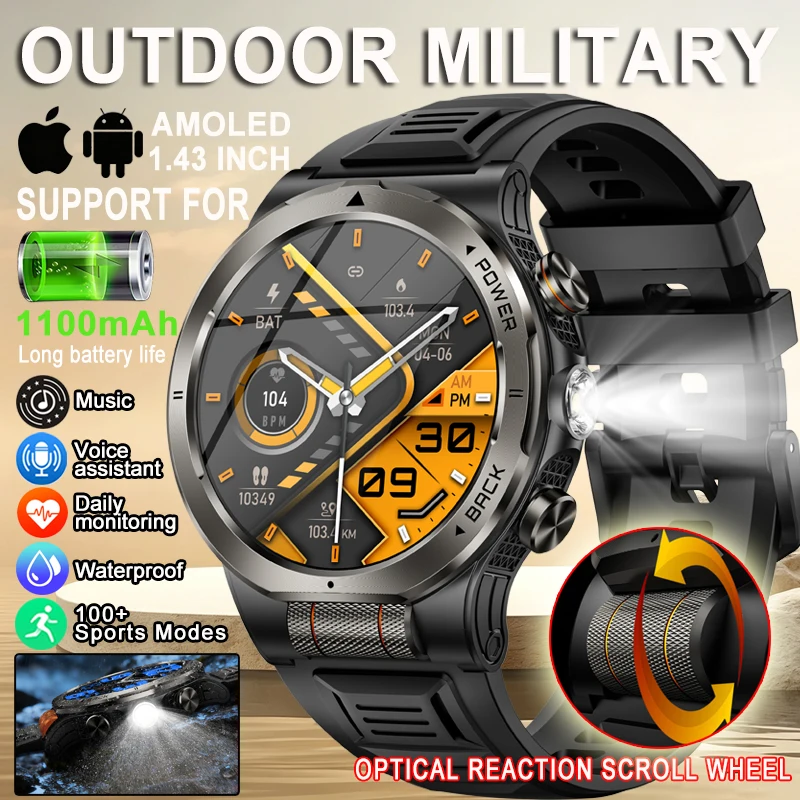 2026 New 1100mAh Large Battery SmartWatch Men 3ATM Waterproof Compass Sleep Heart Rate Monitor 100+ Sports Modes Smart Watch Men
2026 New 1100mAh Large Battery SmartWatch Men 3ATM Waterproof Compass Sleep Heart Rate Monitor 100+ Sports Modes Smart Watch Men