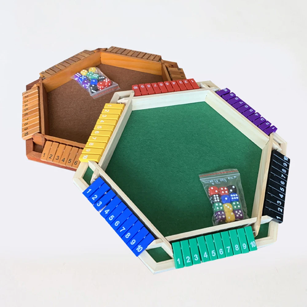 1-6 Players Shut The Box Dice Game, Wooden Board Table Math Game with 6 Dice for Kids & Adults, Picnic, Home, Party or Pub
1-6 Players Shut The Box Dice Game, Wooden Board Table Math Game with 6 Dice for Kids & Adults, Picnic, Home, Party or Pub