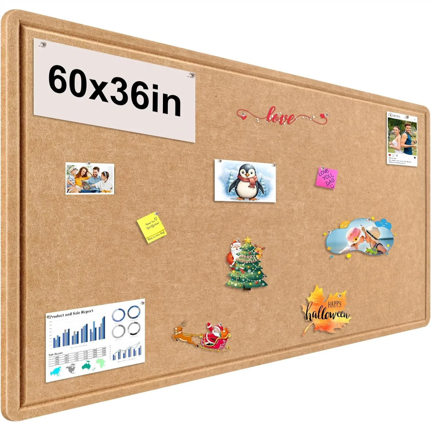 Large Bulletin Board 60x36 Inches, Foldable Felt Pin Board for Wall, Self-Adhesive Vision Board with 36 Pushpins, Brown
Large Bulletin Board 60x36 Inches, Foldable Felt Pin Board for Wall, Self-Adhesive Vision Board with 36 Pushpins, Brown