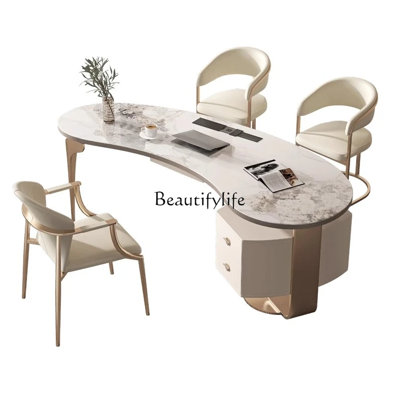 Slate desk Modern simple Italian light luxury minimalist bright countertop desk
Slate desk Modern simple Italian light luxury minimalist bright countertop desk