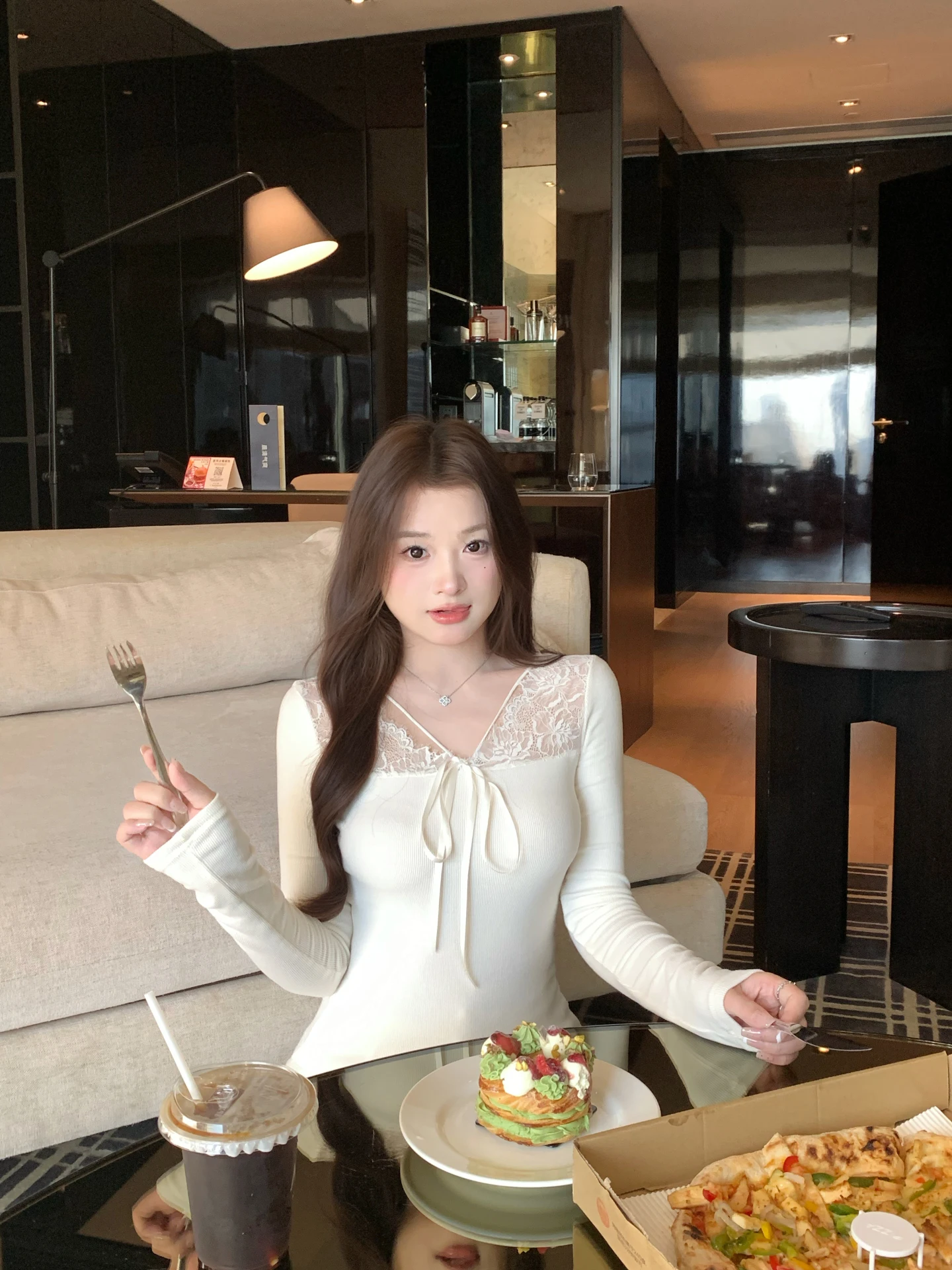 Banana Lace Pure Desire Floing V-ne Base irt Women's Autumn Winter Slim Long Sve T-irt Top Sweet Sle Knot
Banana Lace Pure Desire Floing V-ne Base irt Women's Autumn Winter Slim Long Sve T-irt Top Sweet Sle Knot