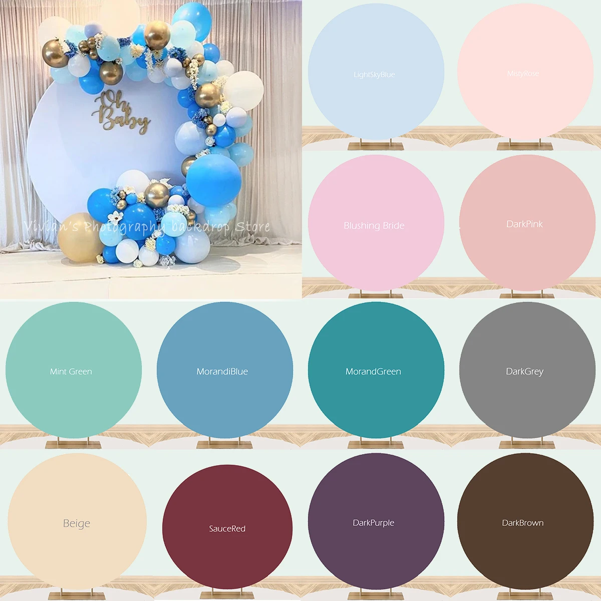 Mocsicka Pure Colour Round Backdrop Circle Arch Stand Decor Party Props White Around Background Cake Birthday Backdrop
Mocsicka Pure Colour Round Backdrop Circle Arch Stand Decor Party Props White Around Background Cake Birthday Backdrop