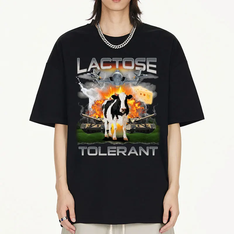 Lactose Tolerant Washed Vintage T Shirt Men Women Fashion Funny Graphics Short Sleeve T-shirt Cotton Casual Oversized T-shirts
Lactose Tolerant Washed Vintage T Shirt Men Women Fashion Funny Graphics Short Sleeve T-shirt Cotton Casual Oversized T-shirts