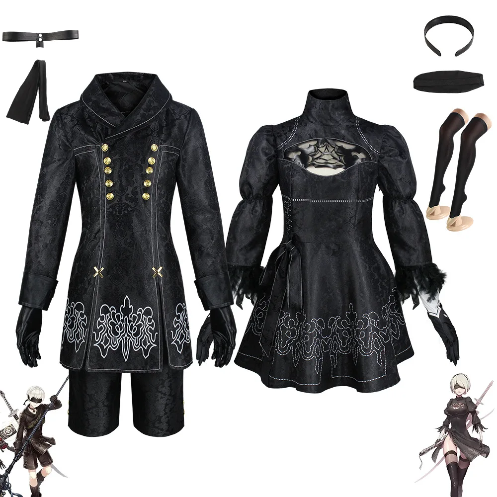 Anime Nier Automata 9S Yorha 2B Cosplay Suit Male Women Outfit Wig Disguise Costume Plus Size Fancy Party Black Dress
Anime Nier Automata 9S Yorha 2B Cosplay Suit Male Women Outfit Wig Disguise Costume Plus Size Fancy Party Black Dress