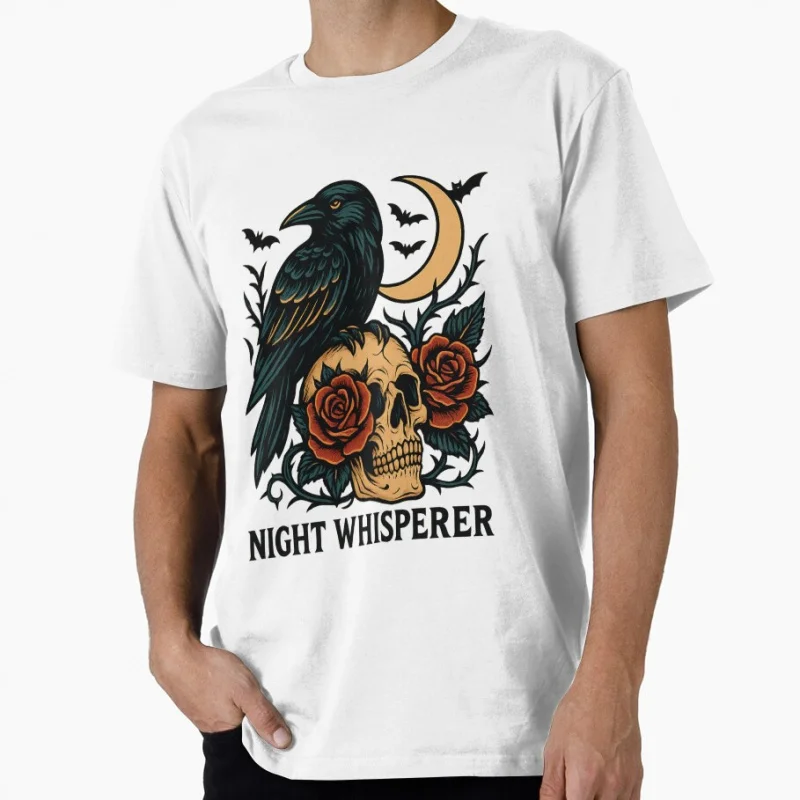 Night Whisperer – Gothic Raven & Skull Neo-Traditional Tattoo Night Raven Gift t shirt for man All size tops S-6XL
Night Whisperer – Gothic Raven & Skull Neo-Traditional Tattoo Night Raven Gift t shirt for man All size tops S-6XL