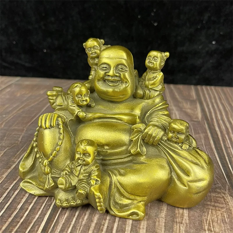 Achieving Success Statue Ornament, Brass Maitreya , Laughing Buddha, Five Sons Bringing Blessin
Achieving Success Statue Ornament, Brass Maitreya , Laughing Buddha, Five Sons Bringing Blessin