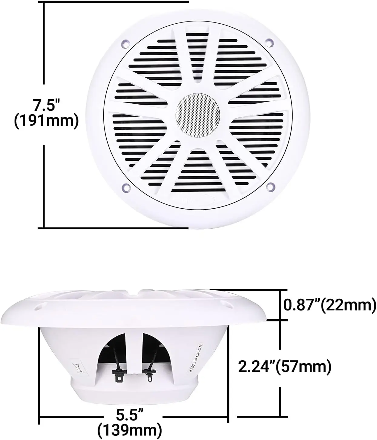 Marine Audio System Stereo Speaker Package, Bluetooth, MP3 USB AM FM Marine Stereo - 2 x 6.5 Inch White Speakers, Antenna
Marine Audio System Stereo Speaker Package, Bluetooth, MP3 USB AM FM Marine Stereo - 2 x 6.5 Inch White Speakers, Antenna