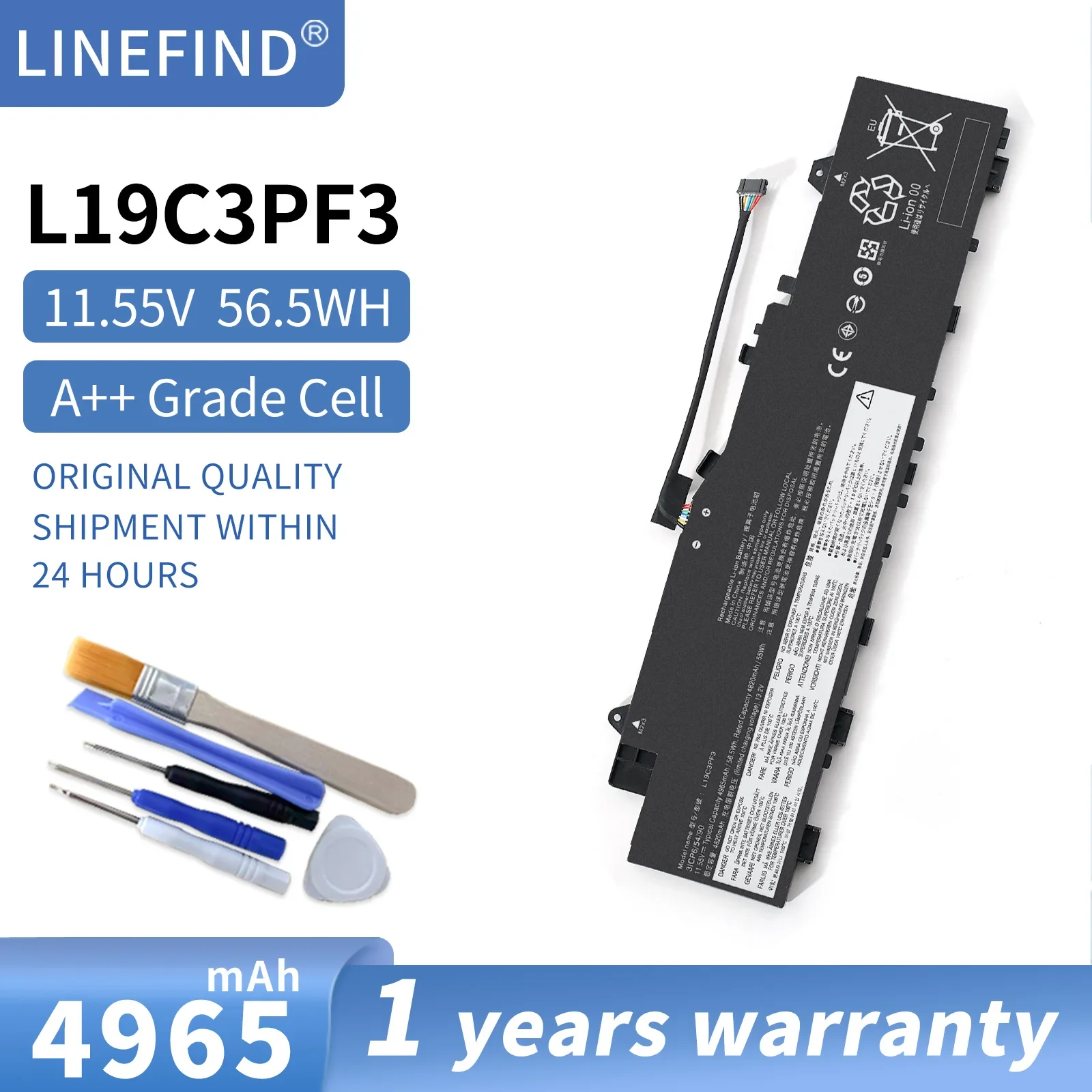 Laptop Battery L19M3PF3 L19C3PF3 For Lenovo IdeaPad 5-14ALC05 5-14ITL05 5-14ARE05 5B10W86936 11.1V 44.5WH 4060mAh
Laptop Battery L19M3PF3 L19C3PF3 For Lenovo IdeaPad 5-14ALC05 5-14ITL05 5-14ARE05 5B10W86936 11.1V 44.5WH 4060mAh
