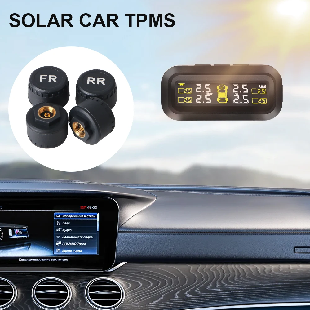 Tire Pressure Monitoring System Solar TPMS With 4 External Sensors Car Tyre Pressure Monitor Temperature Warning Fuel Save
Tire Pressure Monitoring System Solar TPMS With 4 External Sensors Car Tyre Pressure Monitor Temperature Warning Fuel Save