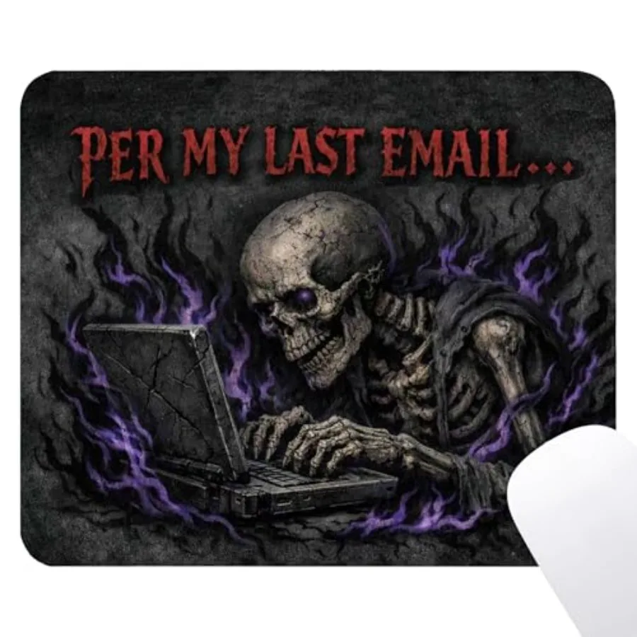 Gothic Mouse Pad - Skeleton Skull Goth Desk Decor, Gothic Gifts, Per My Last Email, Square Waterproof Non-Slip Rubber Base Goth
Gothic Mouse Pad - Skeleton Skull Goth Desk Decor, Gothic Gifts, Per My Last Email, Square Waterproof Non-Slip Rubber Base Goth