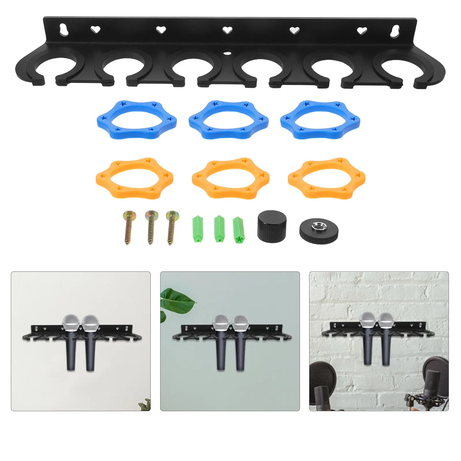 Mic Wall Mount Bracket Six Holes Sturdy Microphone Holder for Studio Home Livestream Wired Wireless Mic Storage Wall Mounted
Mic Wall Mount Bracket Six Holes Sturdy Microphone Holder for Studio Home Livestream Wired Wireless Mic Storage Wall Mounted