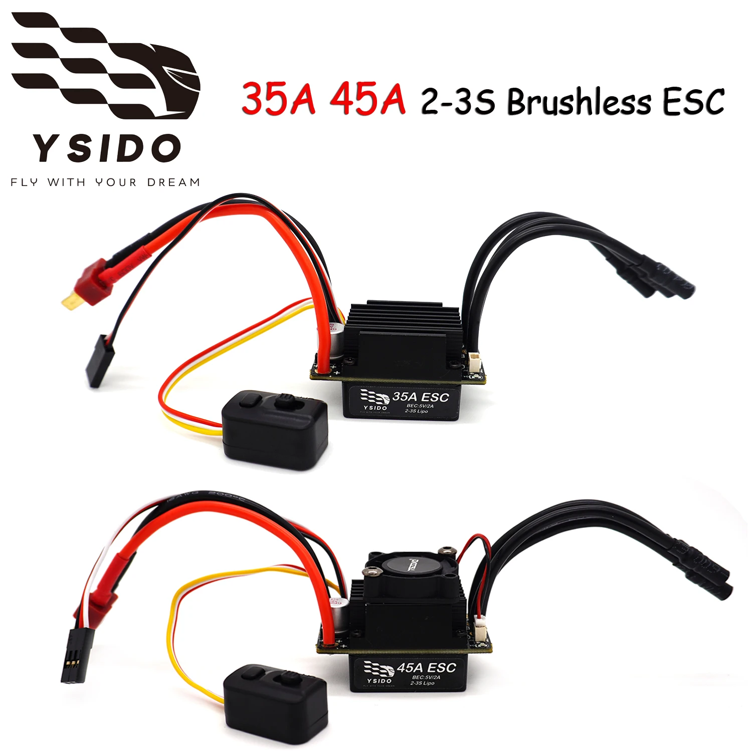 RC ESC 35A 45A Водонепроницаемый бесщеточный электронный регулятор скорости 2-3S 5V/2A для 1/10 1/12 1/14 1/16 RC Car On-road Buggy Monster
RC ESC 35A 45A Водонепроницаемый бесщеточный электронный регулятор скорости 2-3S 5V/2A для 1/10 1/12 1/14 1/16 RC Car On-road Buggy Monster
