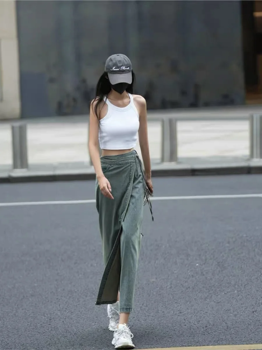 Retro Waed Denim Skirt Women's Summer 2024 High Waist Slimming Design ortened Version Split Skirt Commute Sle
Retro Waed Denim Skirt Women's Summer 2024 High Waist Slimming Design ortened Version Split Skirt Commute Sle