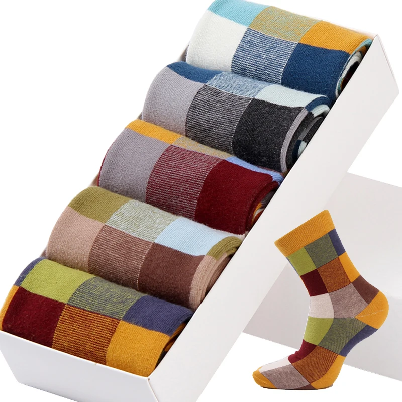 5 Pairs/Lot Combed Cotton Men's Socks Compression Socks Fashion Colorful Square Happy Dress Socks Men Size 39-45
5 Pairs/Lot Combed Cotton Men's Socks Compression Socks Fashion Colorful Square Happy Dress Socks Men Size 39-45