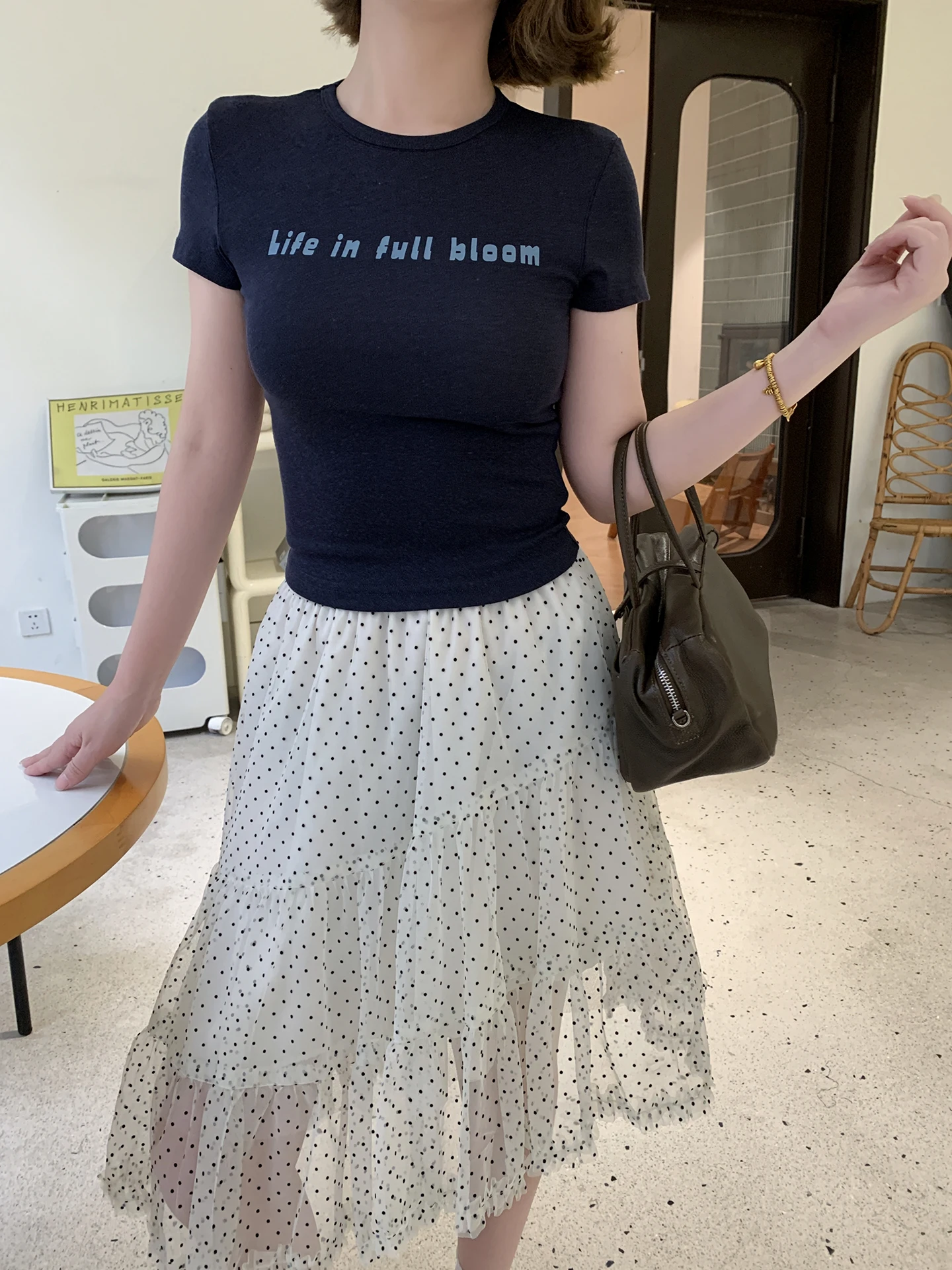 Xuanxuan Simple Letter Print Short Sleeve Women's T-shirt Comfortable Cotton Slim Fit Versatile Top round Neck Regular Length
Xuanxuan Simple Letter Print Short Sleeve Women's T-shirt Comfortable Cotton Slim Fit Versatile Top round Neck Regular Length