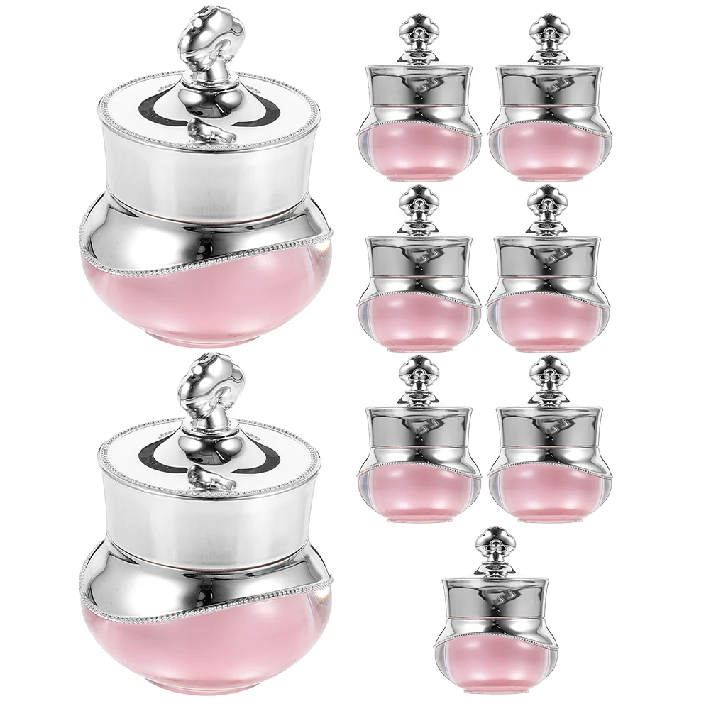 9 Pcs Empty Acrylic Crown Bottles Packaging Jars Small Wide Mouth Travel Containers Cream Storage Vials
9 Pcs Empty Acrylic Crown Bottles Packaging Jars Small Wide Mouth Travel Containers Cream Storage Vials