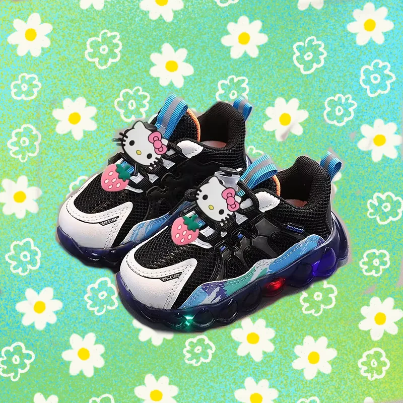 Hello Kitty, обувь для малышей, обувь для малышей, повседневная обувь с героями мультфильмов, светодиодные мигающие огни, дышащие кроссовки для девочек
Hello Kitty, обувь для малышей, обувь для малышей, повседневная обувь с героями мультфильмов, светодиодные мигающие огни, дышащие кроссовки для девочек
