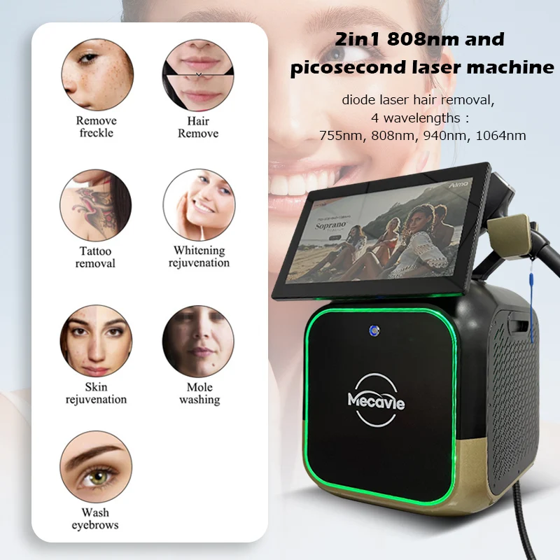 2026 New 2-In-1 High Power Soprano Titanium Hair Removal Laser 755 808 940 1064nm Multispectral Ice Cooling Painless Permanent
2026 New 2-In-1 High Power Soprano Titanium Hair Removal Laser 755 808 940 1064nm Multispectral Ice Cooling Painless Permanent
