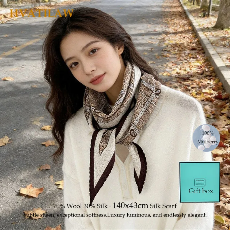 Designer Silk Wool Scarf Women 140x43cm 70% Wool 30% Silk Blend Shawls Wraps Soft Skin-friendly Neck Scarf Four Seasons Bandana
Designer Silk Wool Scarf Women 140x43cm 70% Wool 30% Silk Blend Shawls Wraps Soft Skin-friendly Neck Scarf Four Seasons Bandana
