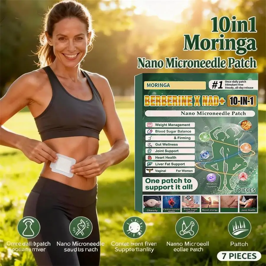 Moringa Berberine NAD Patch 10in1 Nano Microneedle Weight Management Comfortable Skin-Friendly Body Shaping Care Sticker
Moringa Berberine NAD Patch 10in1 Nano Microneedle Weight Management Comfortable Skin-Friendly Body Shaping Care Sticker