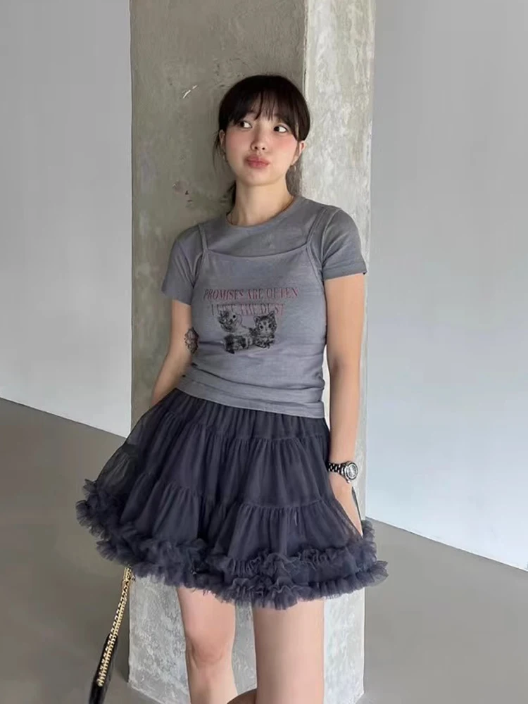 Gagarich Korean Chic Summer Cute Age Reducing High Waist Slimming Splicing Mushroom Edge Mesh Puff Cake Skirt Half Body Women
Gagarich Korean Chic Summer Cute Age Reducing High Waist Slimming Splicing Mushroom Edge Mesh Puff Cake Skirt Half Body Women