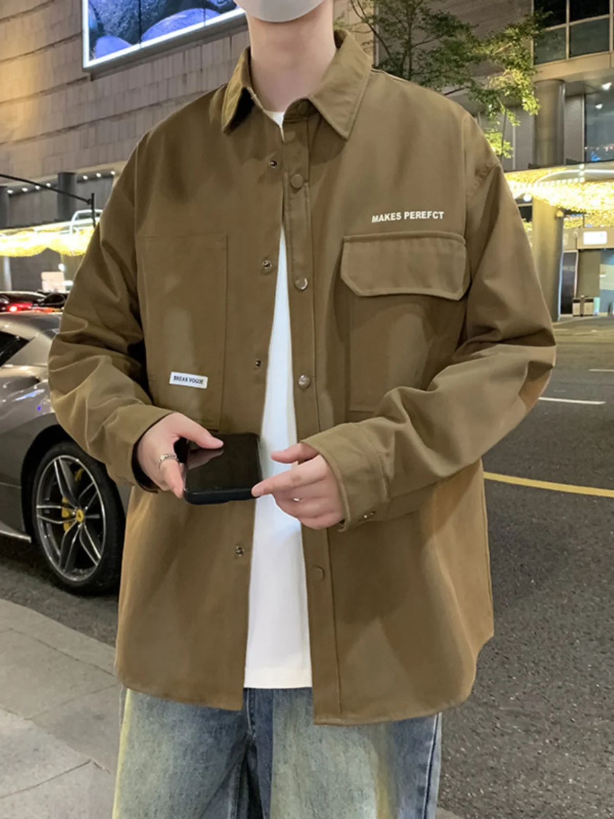 Khaki Long Sleeve Shirt Jacket Men's Spring Autumn Lightweight Youthful Style Polyester Fiber Casual Fashion Trendy Collar
Khaki Long Sleeve Shirt Jacket Men's Spring Autumn Lightweight Youthful Style Polyester Fiber Casual Fashion Trendy Collar