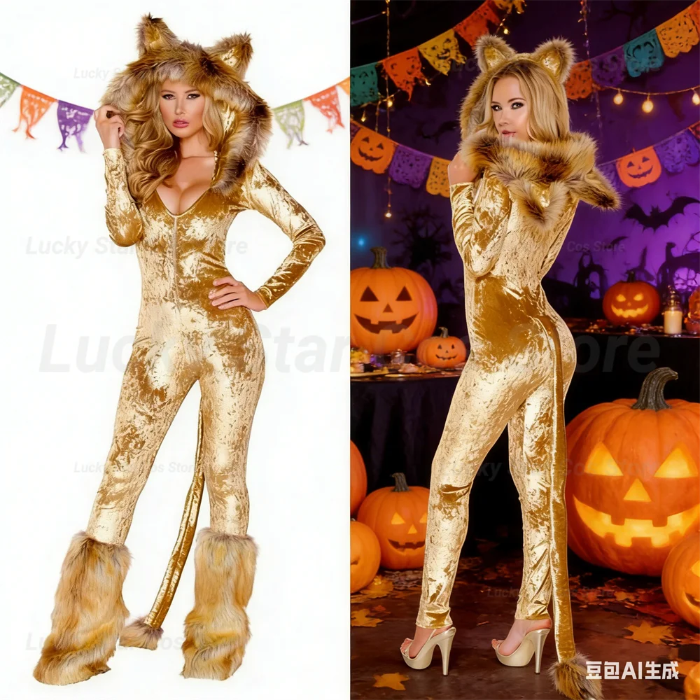 New Deluxe Lion Costume Halloween Animal Cosplay Jumpsuit Sexy Stage Performance Outfit
New Deluxe Lion Costume Halloween Animal Cosplay Jumpsuit Sexy Stage Performance Outfit