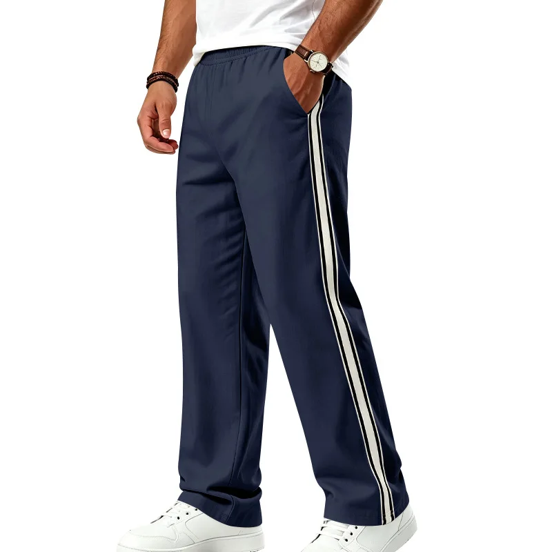 Men Drawstring Straight Sweatpants, Color Block Webbing Design Loose Casual Trousers for Sports Fitness & Jogging
Men Drawstring Straight Sweatpants, Color Block Webbing Design Loose Casual Trousers for Sports Fitness & Jogging