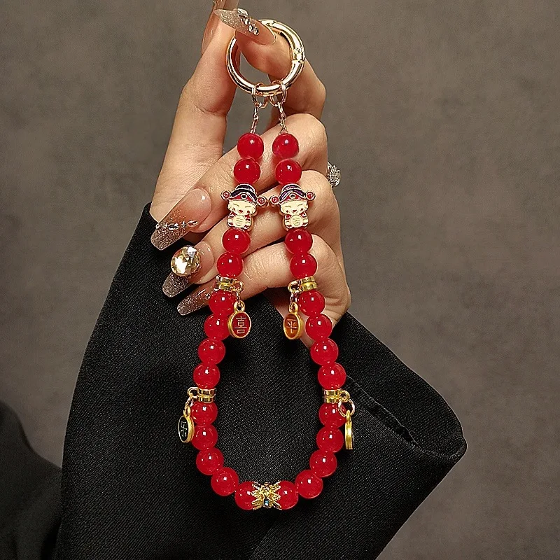 New Year's God of Wealth crystal mobile phone chain national style peace and joy beaded mobile phone lanyard short style
New Year's God of Wealth crystal mobile phone chain national style peace and joy beaded mobile phone lanyard short style