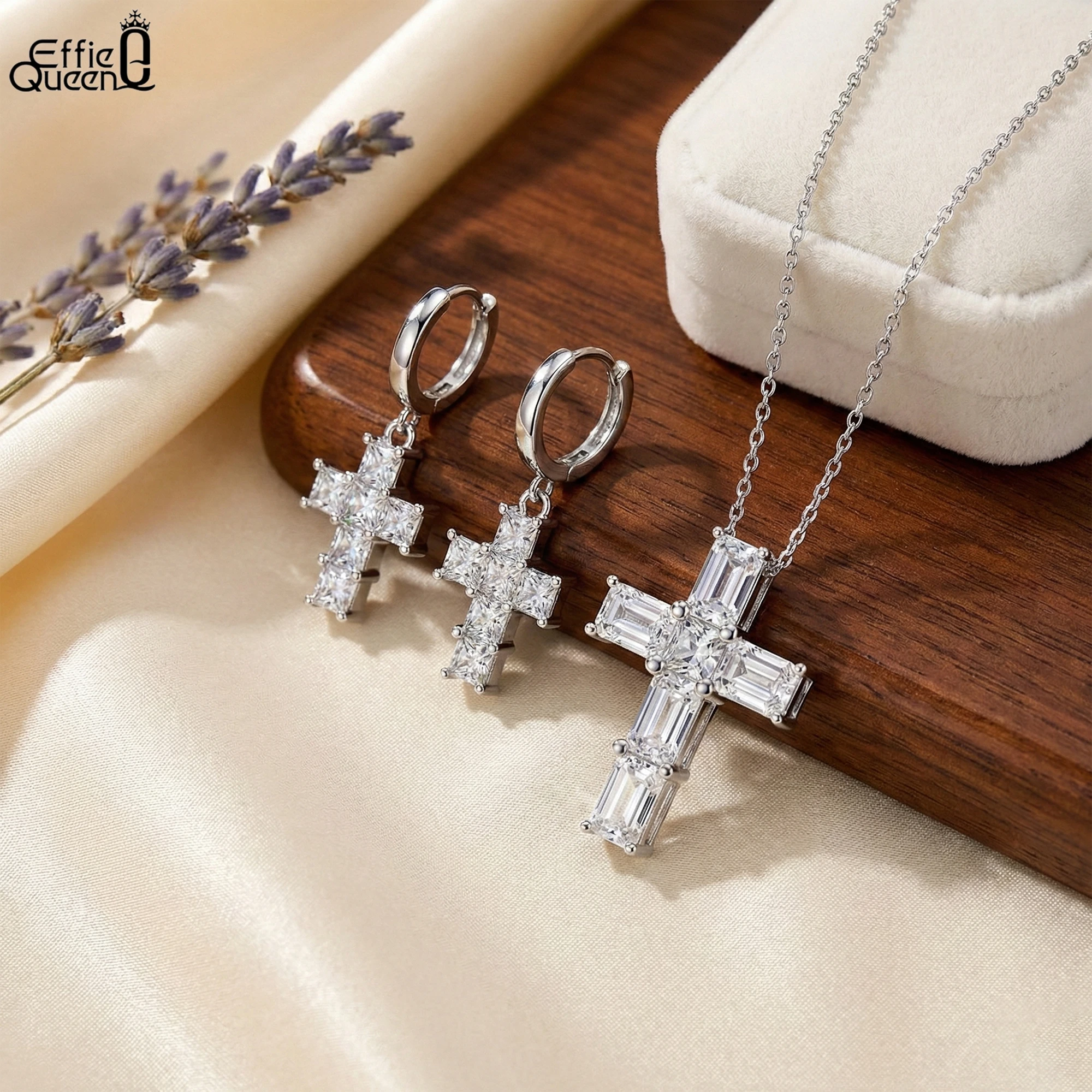 EFFIE QUEEN 925 Solid Sterling Silver Cross Shaped 8A Zirconia Pendant Necklace Religious Jewelry for Women, Men Casual LZN09
EFFIE QUEEN 925 Solid Sterling Silver Cross Shaped 8A Zirconia Pendant Necklace Religious Jewelry for Women, Men Casual LZN09