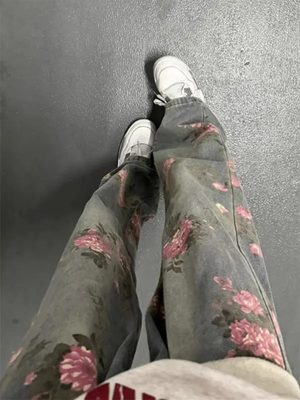 American Cleanfit Peony Embroidered Jeans Men's Design Waed Blue Casual Straight Leg Micro Flared Pants
American Cleanfit Peony Embroidered Jeans Men's Design Waed Blue Casual Straight Leg Micro Flared Pants