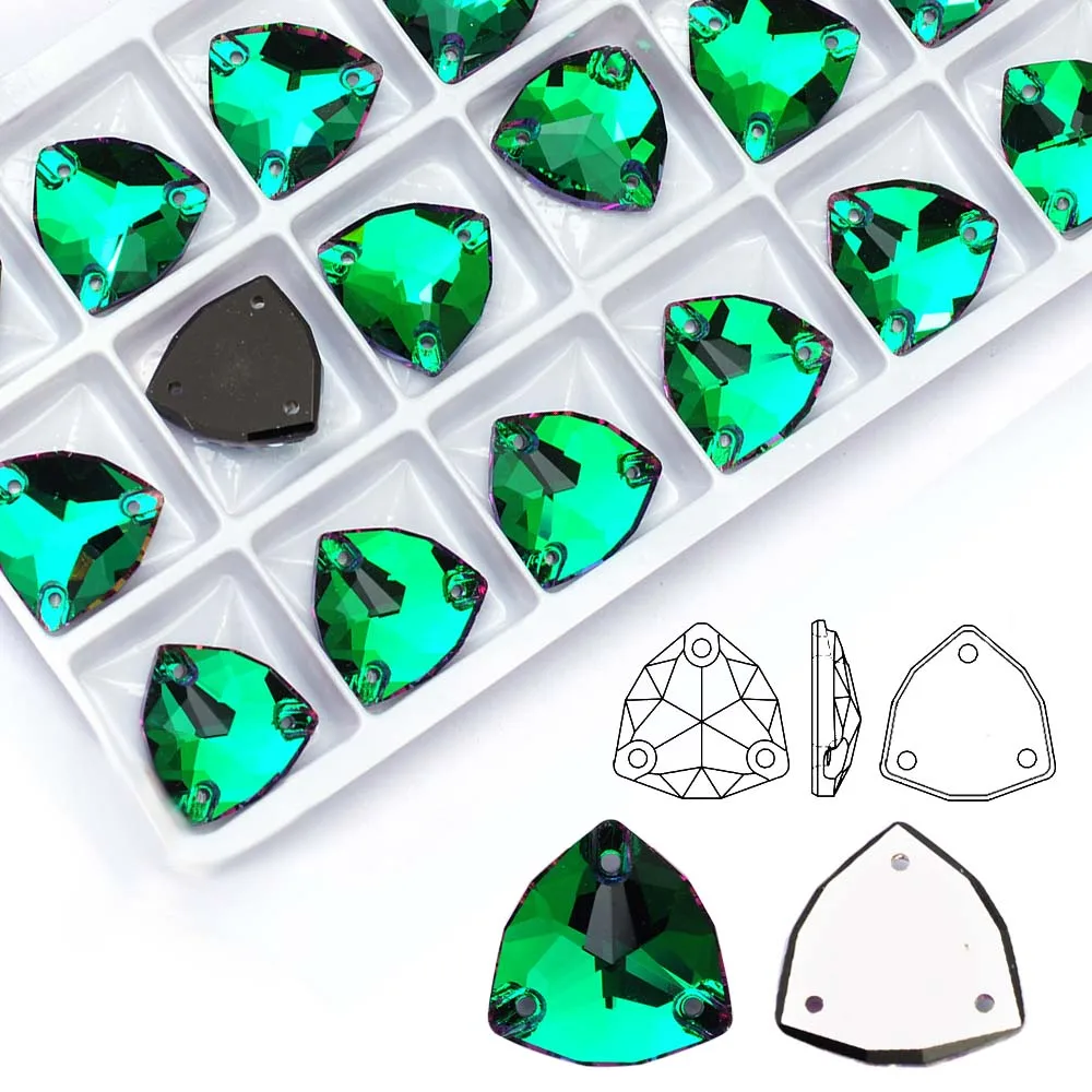 K9 Crystals Flatback Triangle Rhinestones Emerald Vitrail Glass Sew-On for Clothing Dresses Shoes - Assorted Sizes
K9 Crystals Flatback Triangle Rhinestones Emerald Vitrail Glass Sew-On for Clothing Dresses Shoes - Assorted Sizes