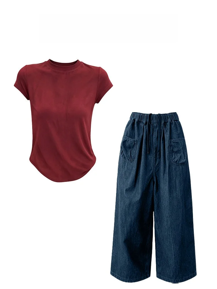 Soft Skin-Friendly T-Shirt Elastic Waist Wide Leg Pants Set Casual Loose Fit Breathable Summer Outfit for Women in China
Soft Skin-Friendly T-Shirt Elastic Waist Wide Leg Pants Set Casual Loose Fit Breathable Summer Outfit for Women in China