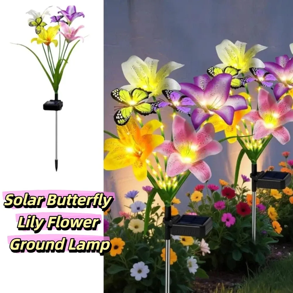 Waterproof Solar Garden Lights Butterfly Design Flower Decor LED Landscape Lamp Ground-Mounted Garden Courtyard Lamp
Waterproof Solar Garden Lights Butterfly Design Flower Decor LED Landscape Lamp Ground-Mounted Garden Courtyard Lamp