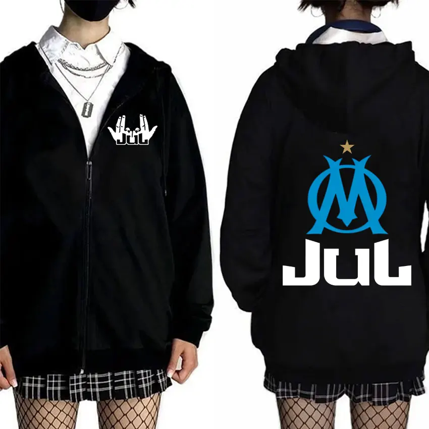 France Rapper Jul Double Sided Print Zipper Hoodie Men Women Fashion Hip Hop Pop Streetwear Male Vintage Casual Zip Up Hoodies
France Rapper Jul Double Sided Print Zipper Hoodie Men Women Fashion Hip Hop Pop Streetwear Male Vintage Casual Zip Up Hoodies