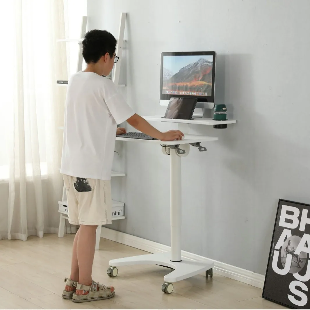 Height adjustable Pneumatic lifting study table Desktop flipped tilted Computer mobile desk
Height adjustable Pneumatic lifting study table Desktop flipped tilted Computer mobile desk