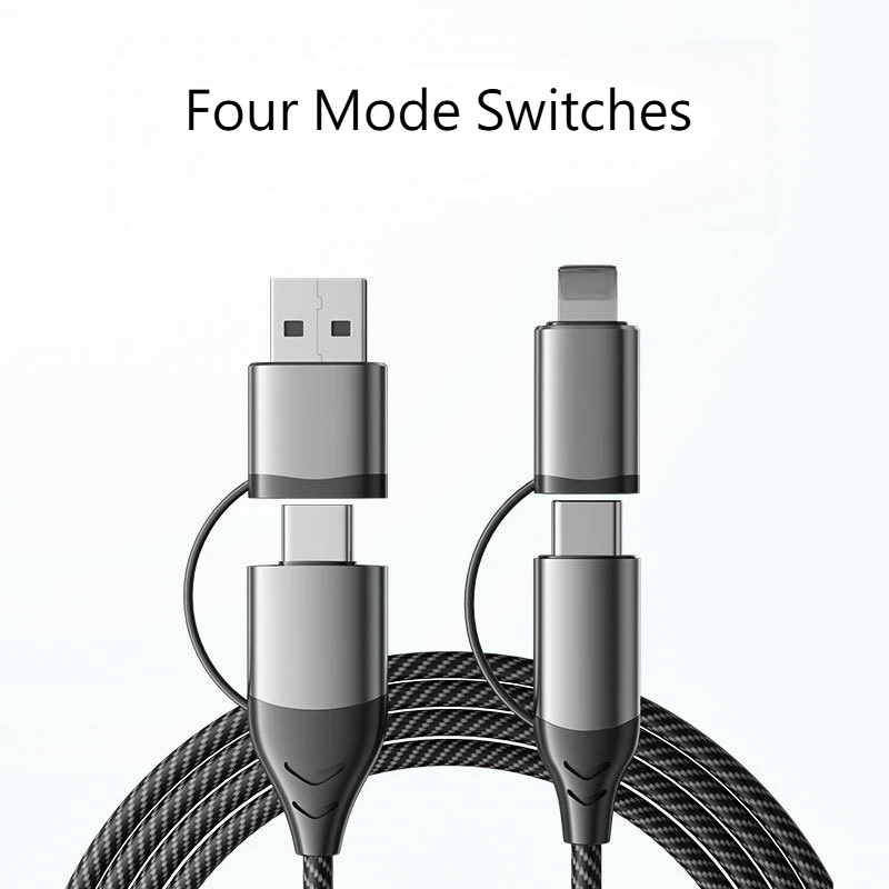 4-in-1 data cable, 88W super-fast charging data cable, charging cable suitable for iPhone and Android phones
4-in-1 data cable, 88W super-fast charging data cable, charging cable suitable for iPhone and Android phones