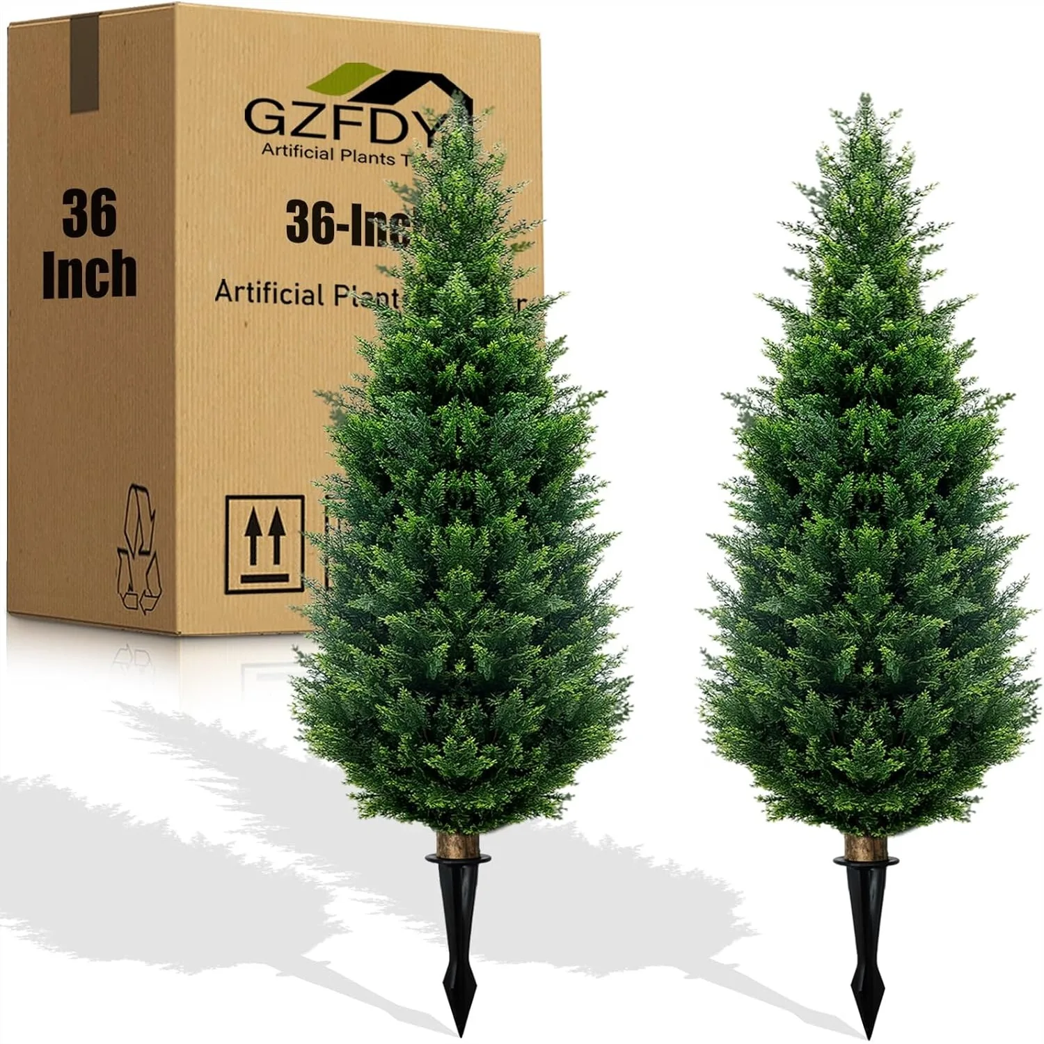 Artificial Cedar Topiary Trees 2-Pack, UV Resistant Fake Shrubs with Ground Spike for Outdoor Indoor Use, Front Porch Garden
Artificial Cedar Topiary Trees 2-Pack, UV Resistant Fake Shrubs with Ground Spike for Outdoor Indoor Use, Front Porch Garden
