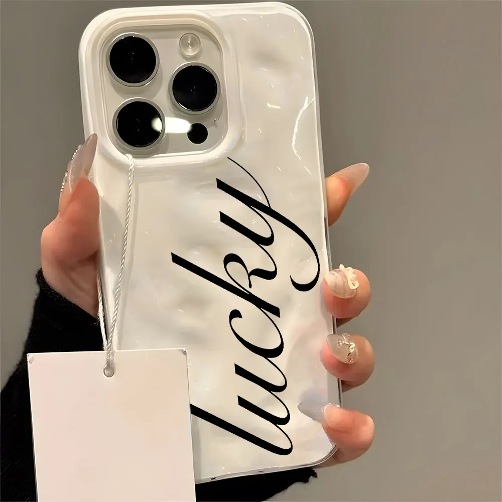 Simple Lucky Text Pattern Wave Texture Phone Case For iPhone 17 16 15 14 13 12 11 Pro Max 15 14 Plus Shockproof Soft Back Cover
Simple Lucky Text Pattern Wave Texture Phone Case For iPhone 17 16 15 14 13 12 11 Pro Max 15 14 Plus Shockproof Soft Back Cover