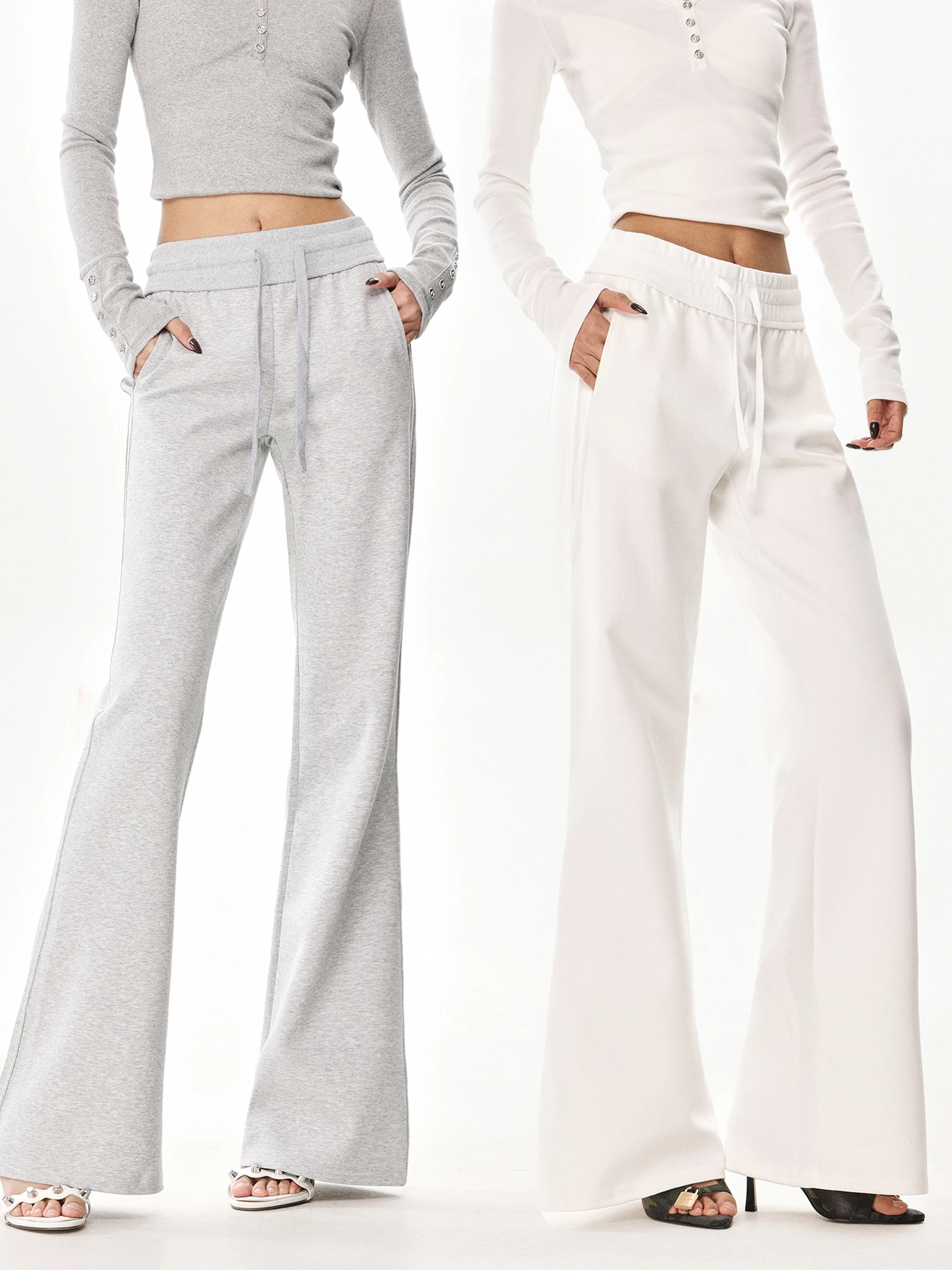 Loose Casual Pants Women's High Waist Drawstring Grey Flared Leggings Spring Fashion plus Size Comfortable Trousers
Loose Casual Pants Women's High Waist Drawstring Grey Flared Leggings Spring Fashion plus Size Comfortable Trousers