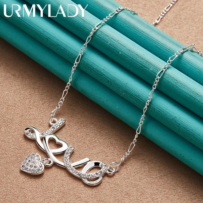 URMYLADY 925 Sterling Silver LOVE Heart Pendant Necklace For Women Wedding Party Gift Fashion Charm Jewelry
URMYLADY 925 Sterling Silver LOVE Heart Pendant Necklace For Women Wedding Party Gift Fashion Charm Jewelry