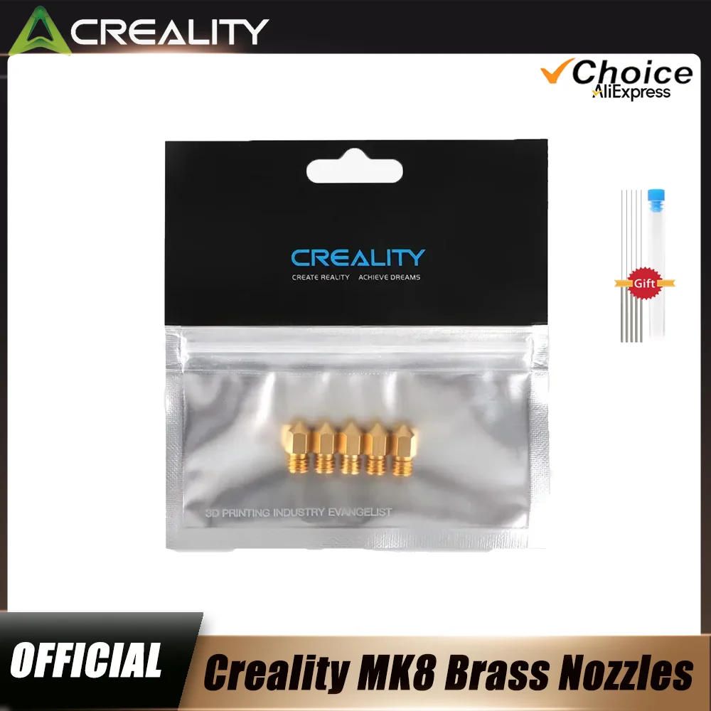 Creality 3D Printer MK8 Brass Nozzle 0.1/0.2/0.4/0.6/0.8/1mm Extruder Head Nozzles For For CR10 CR10S Ender-3 3D Printer
Creality 3D Printer MK8 Brass Nozzle 0.1/0.2/0.4/0.6/0.8/1mm Extruder Head Nozzles For For CR10 CR10S Ender-3 3D Printer