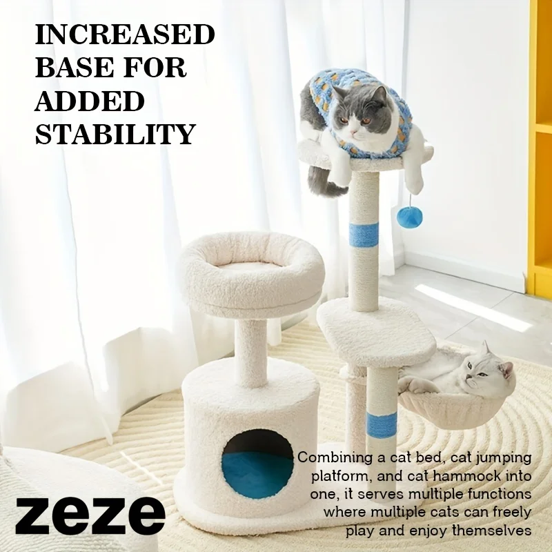 Velvet Cat Climbing Frame Warm Nest Four Seasons with Grabbing Column Jumping Platform Non-Occupying Floor Cat Tree
Velvet Cat Climbing Frame Warm Nest Four Seasons with Grabbing Column Jumping Platform Non-Occupying Floor Cat Tree