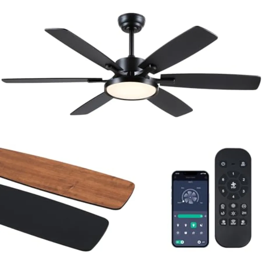 Modern Ceiling Fan with Lights and Remote Ceiling Fans with Smart App Control Quiet DC Reversible Motor 3CCT Dimmable LED Light
Modern Ceiling Fan with Lights and Remote Ceiling Fans with Smart App Control Quiet DC Reversible Motor 3CCT Dimmable LED Light