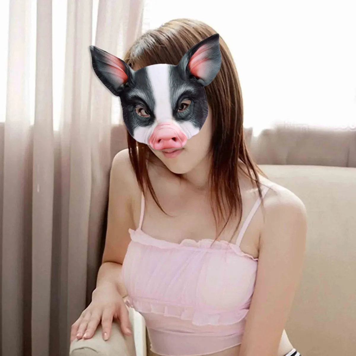 Piggy Mask Animal Half Face Furry Pink Fancy DIY Child Halloween Costume Masquerade Party Accessory Beauty Toy
Piggy Mask Animal Half Face Furry Pink Fancy DIY Child Halloween Costume Masquerade Party Accessory Beauty Toy