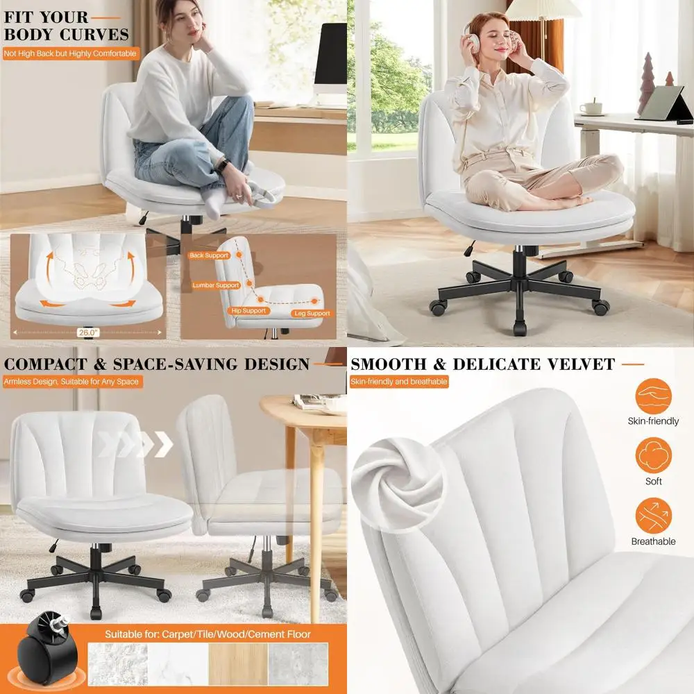 Вращающееся регулируемое офисное кресло из бархата цвета жемчуга с колесиками для дома или спальни
Вращающееся регулируемое офисное кресло из бархата цвета жемчуга с колесиками для дома или спальни