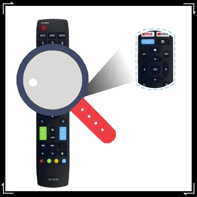 RC-NF06 Replacement Remote Control, Fit for ACONATIC 32HS400AN 32 Inch HD Smart LED TV, No Programming Needed
RC-NF06 Replacement Remote Control, Fit for ACONATIC 32HS400AN 32 Inch HD Smart LED TV, No Programming Needed