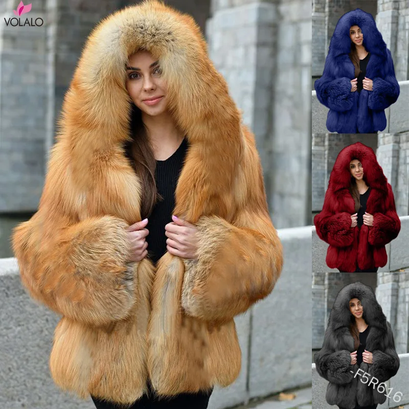 VOLALO 5XL Winter Women Faux Rabbit Fur Coat Hooded Female Super Soft Elegant Thick Warm Outerwear Fake Fur Jacket Artificial
VOLALO 5XL Winter Women Faux Rabbit Fur Coat Hooded Female Super Soft Elegant Thick Warm Outerwear Fake Fur Jacket Artificial