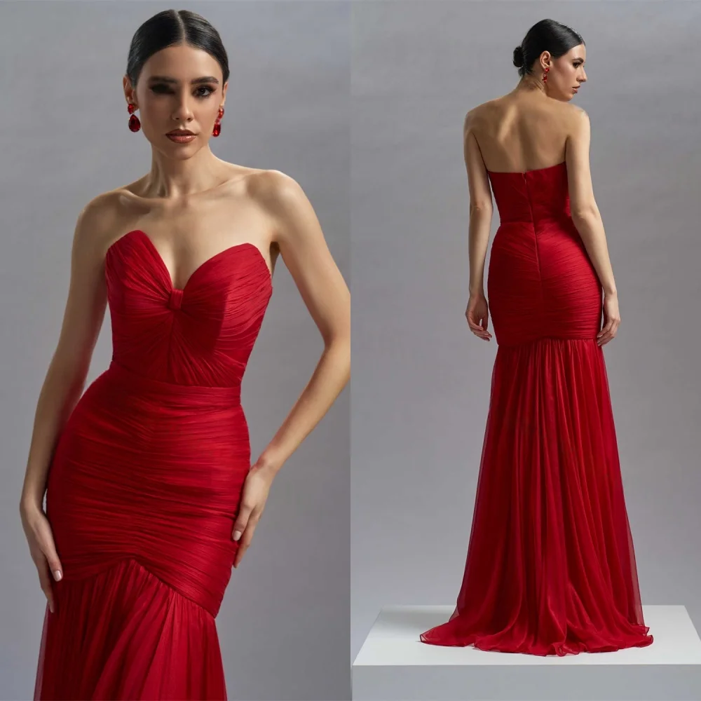 Изысканное красное шифоновое вечернее платье по индивидуальному заказу, высокое качество, без бретелек, без рукавов, платье для выпускного вечера, классическое платье для выпускного вечера на молнии сзади 
Изысканное красное шифоновое вечернее платье по индивидуальному заказу, высокое качество, без бретелек, без рукавов, платье для выпускного вечера, классическое платье для выпускного вечера на молнии сзади