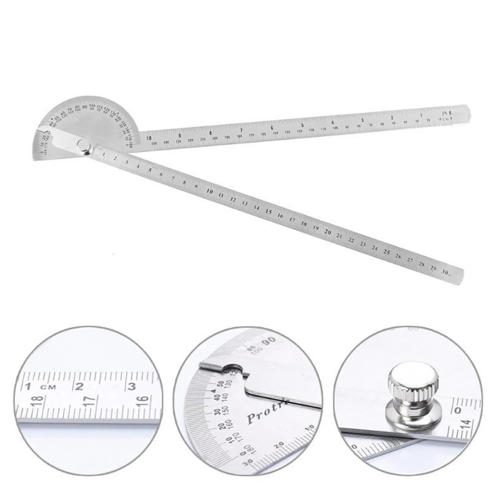 180 Degree Protractor Stainless Steel Ruler 250mm Double Arm Angle Round Head Tool for Engineering Student Drawing
180 Degree Protractor Stainless Steel Ruler 250mm Double Arm Angle Round Head Tool for Engineering Student Drawing